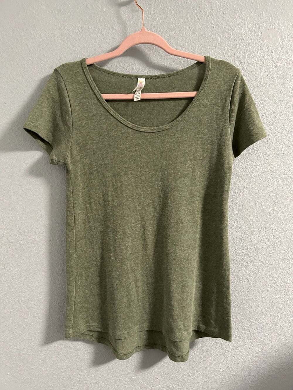 LuLaRoe T-Shirt Size XXS Green Scoop Neck Short Sleeve Top